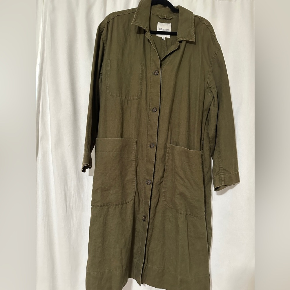 Madewell Olive Green Long light Coat